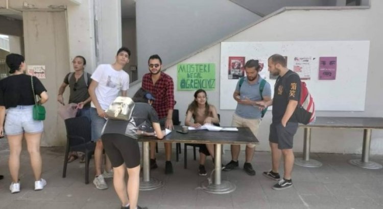 KKTC ODTÜ Kampüsünde öğrencilerden zam protestosu