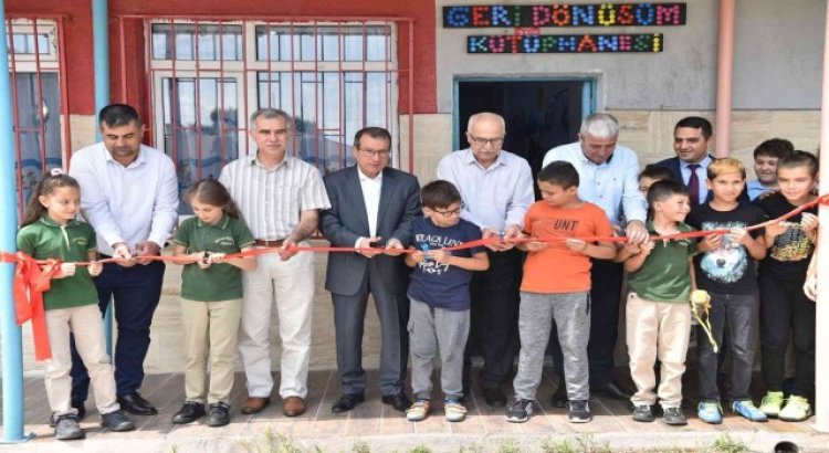 Çan Mehmet Akif Ersoy İlkokulu geri dönüşüm kütüphanesi açıldı