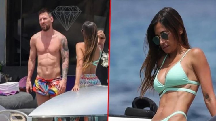Messi ailesinin yat keyfi! Yıldız futbolcu ve eşinin fit vücudu dikkat çekti