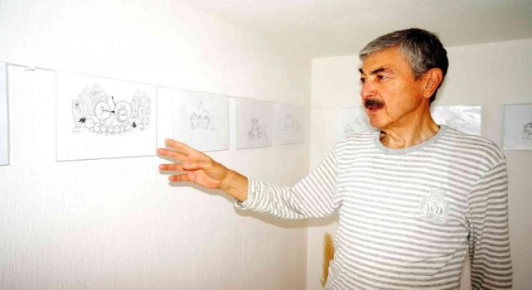 Sarıgöllü karikatürist kendi köyünde sergi açtı