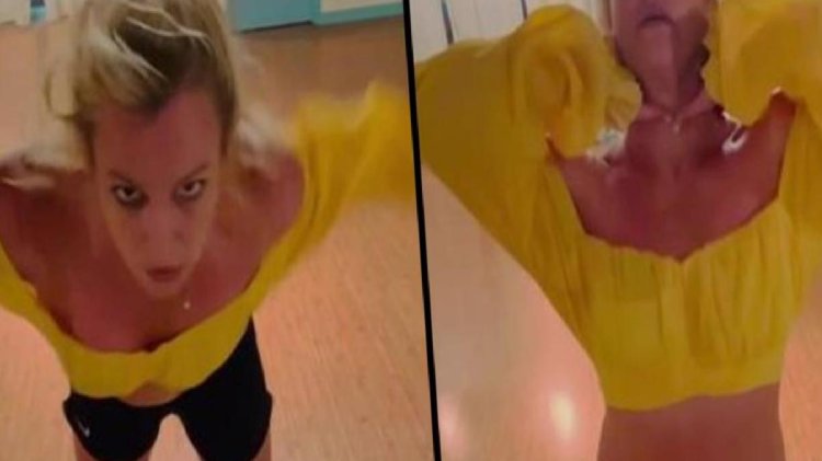 Ünlü şarkıcı Britney Spears’ın, kameraya bakarken kendini boğmaya çalıştığı görüntü infial yarattı
