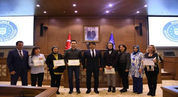 Bursa Büyükşehir personeline katılım sertifikası töreni