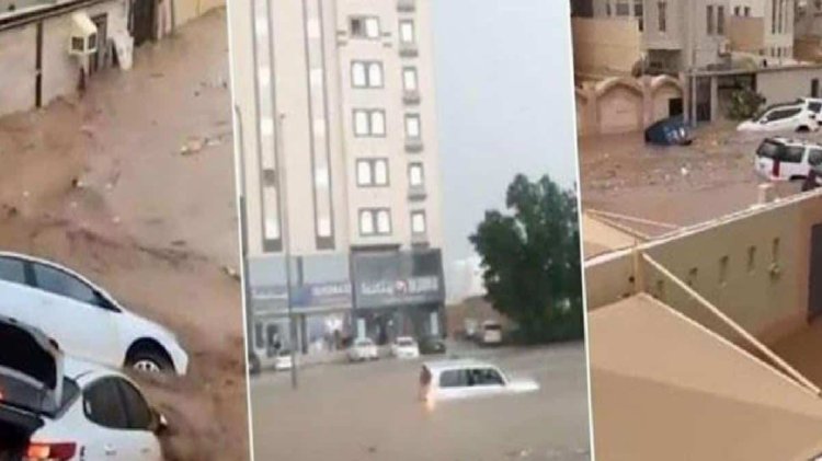 Suudi Arabistan’da rekor yağış! 3 yılık yağmur 6 saatte indi