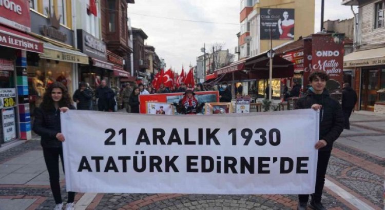Atatürkün Edirneye gelişinin 92nci yılı törenle kutlandı