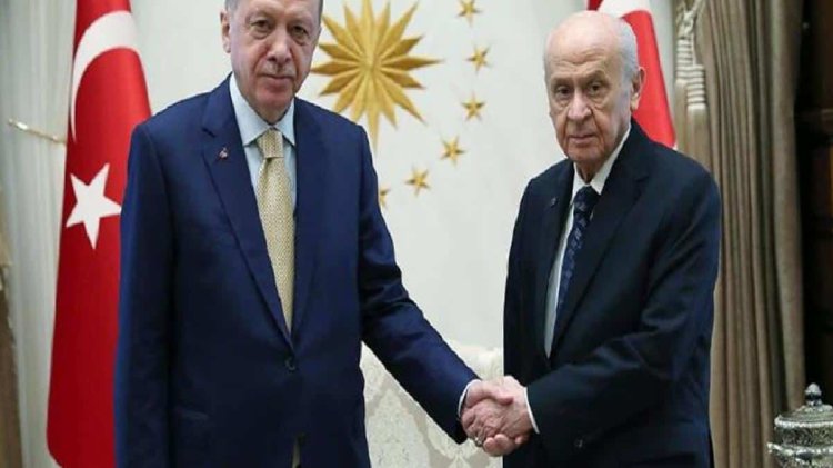 Cumhurbaşkanı Erdoğan, MHP önderi Bahçeli ile Beştepe’de bir ortaya geldi