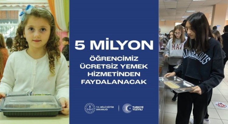 Türkiyede 5 milyon, Kayseride 32 bin 717 öğrenciye ücretsiz yemek verilecek