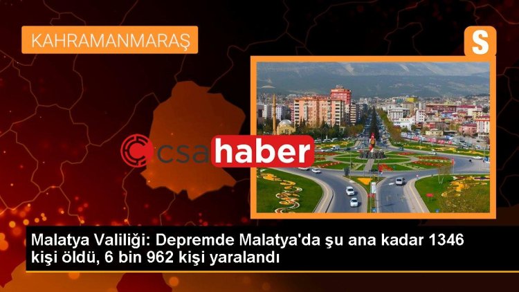Malatya Valiliği: Depremde Malatya’da şu ana kadar 1346 kişi öldü, 6 bin 962 kişi yaralandı