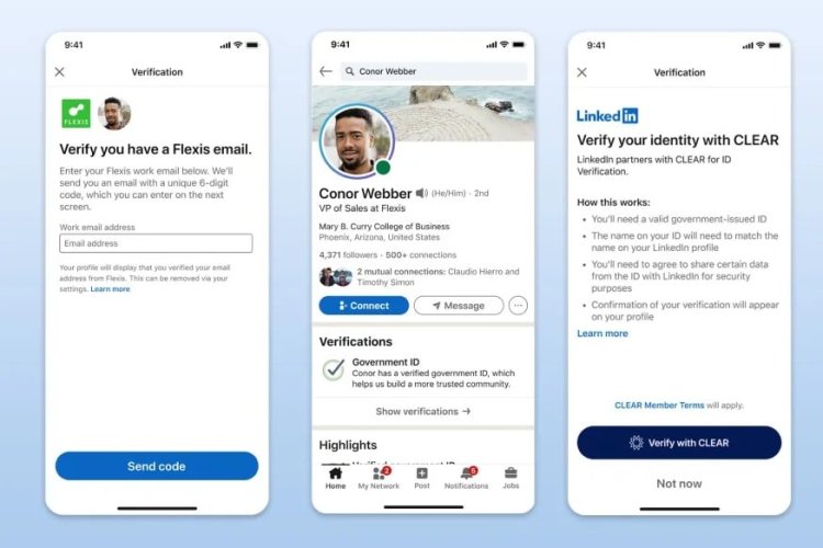 LinkedIn kimlik doğrulama özellikleri sunuyor