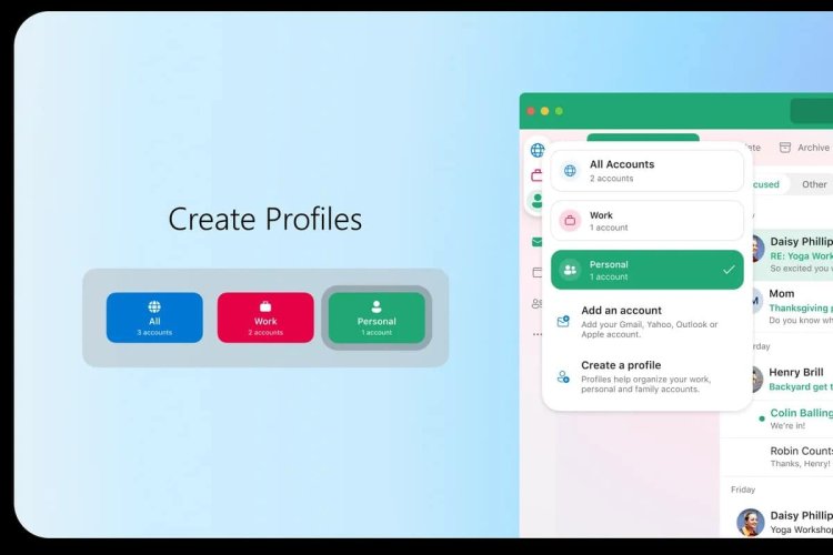 Outlook Mac uygulamasına profil desteği