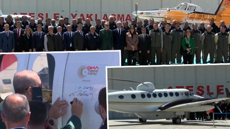 Cumhurbaşkanı Erdoğan, yangın söndürme uçağı teslim törenine katıldı