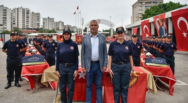 Adana'da 70 İtfaiye Eri Memuru Yemin Ederek Göreve Başladı