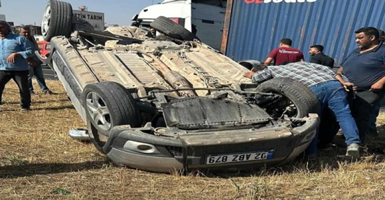 Viranşehir’de otomobil takla attı, 1 yaralı