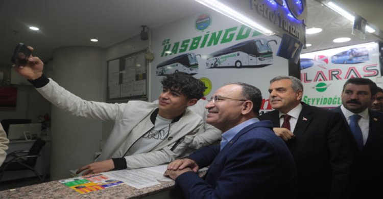 Bozdağ ve Başkan Beyazgül’den şehirlerarası otobüs terminali esnafına ziyaret